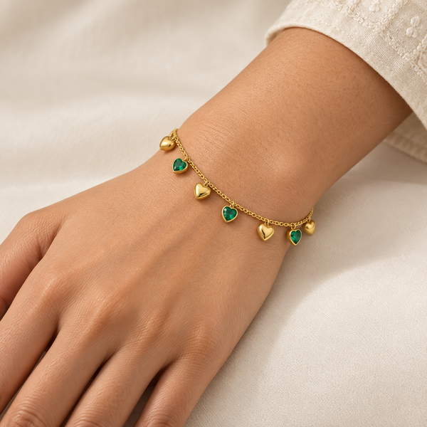 Emerald Heart Bracelet