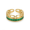 Emerald Baguette Link Ring