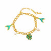 Fish tail leaf charm bracelet