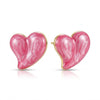 Pink Glazed Heart Earrings