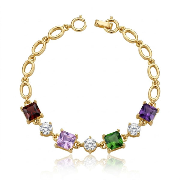 Crystal Cube Link Bracelet