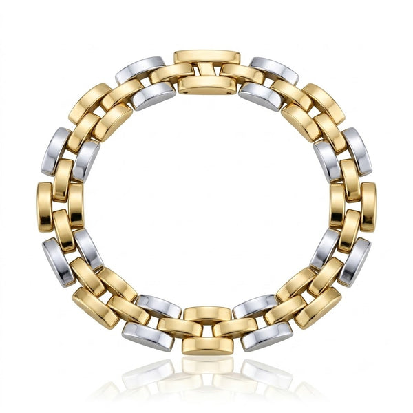 Dual Tone Verc Men's Bracelet