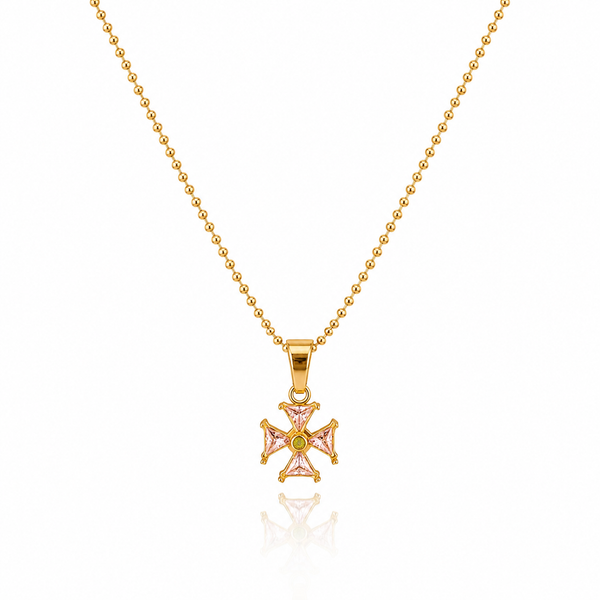 Crystal Studded Cross Pendent Necklace