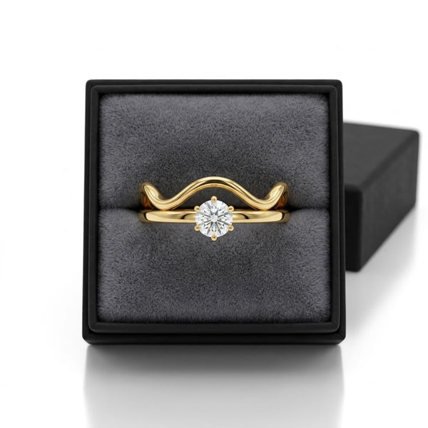 Dual Wave Ring Set