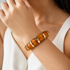 Resin Tube Stretchable Bracelet - Dark Brown