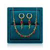Ruby Tulip Necklace with Earrings