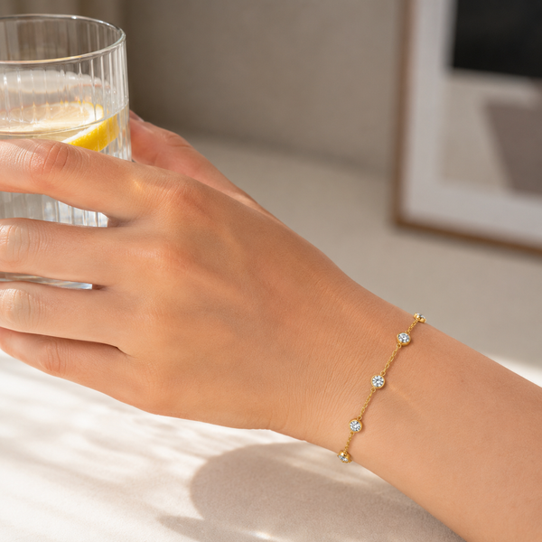 Round Crystal Accent Bracelet