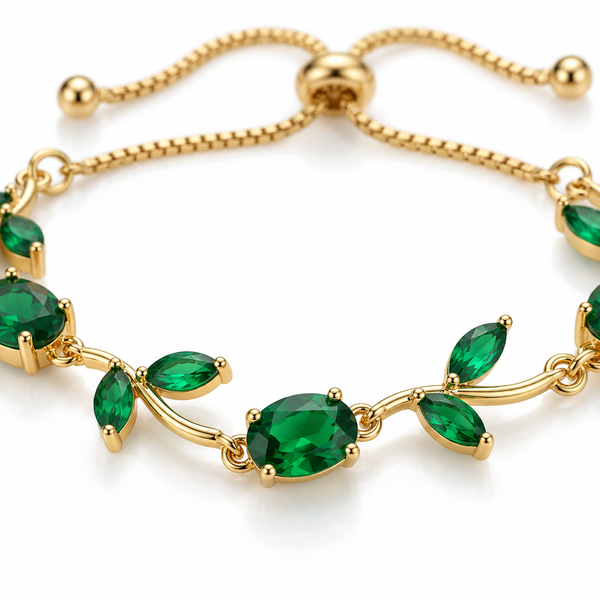 Emerald Tulip Bracelet Adjustable