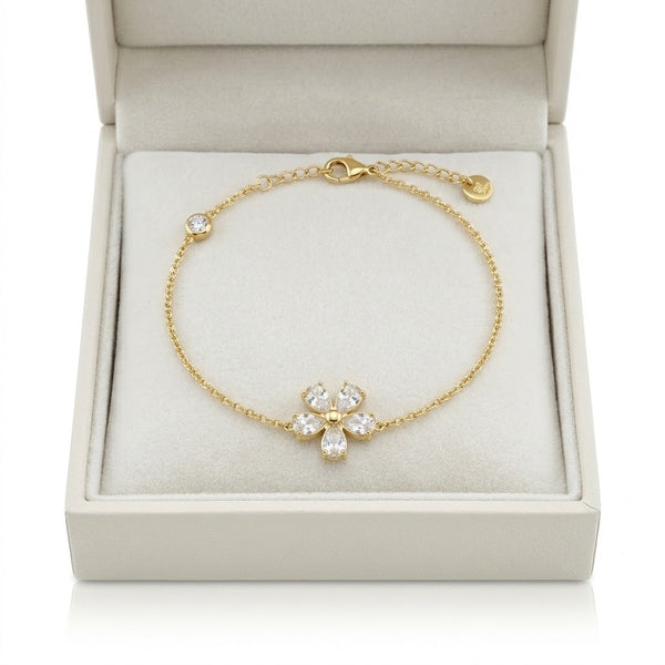 Crystal Flower Chain Bracelet