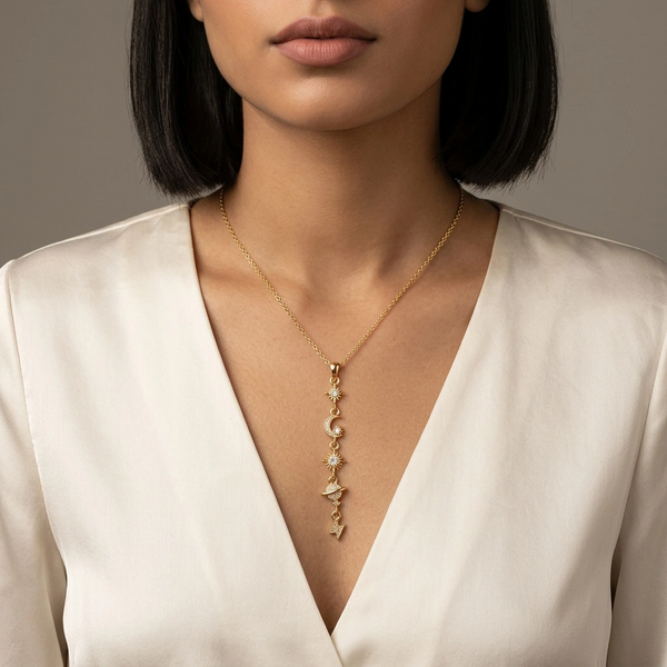 Studded Cosmos Y Necklace