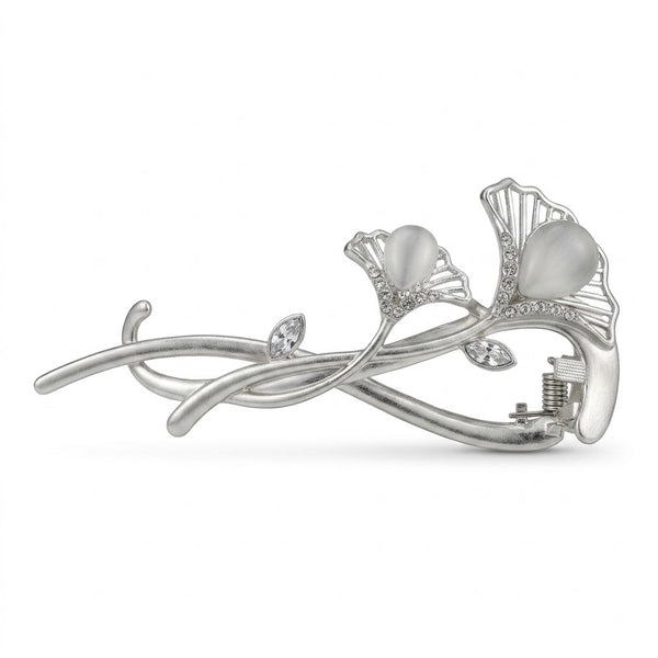 Silver Ginkgo Leaf Hair Pin