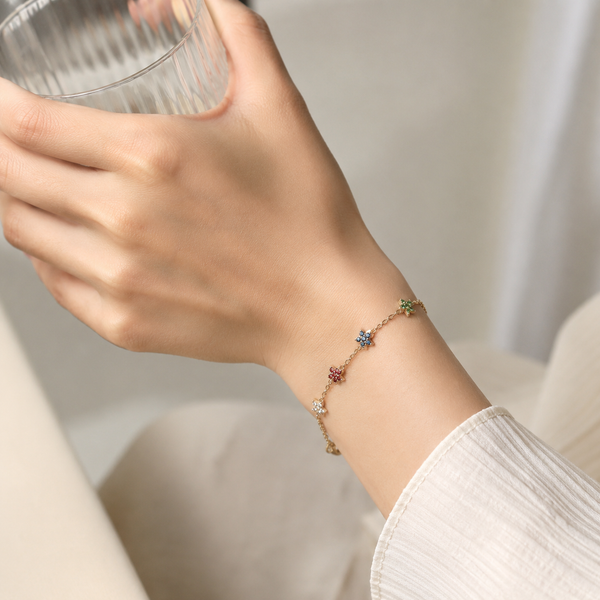 Multicolour Crystal Bloom Bracelet