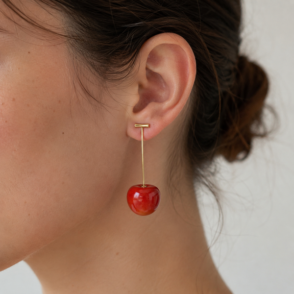 Statement Cherry Drop Earrings