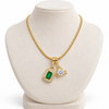 Emerald Solitaire Charm Necklace