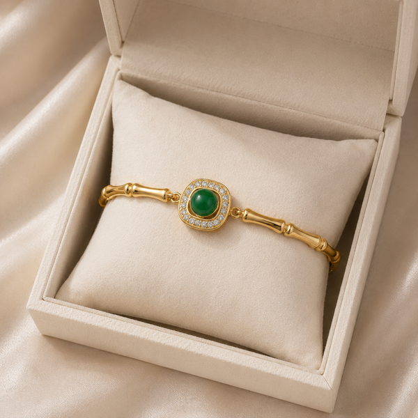 Vintage Bamboo Emerald Bracelet