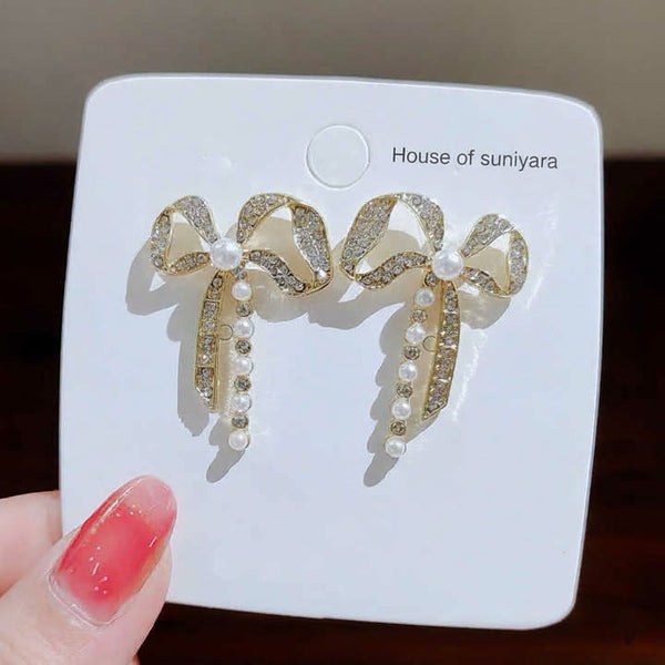 Diamond Bow Earring