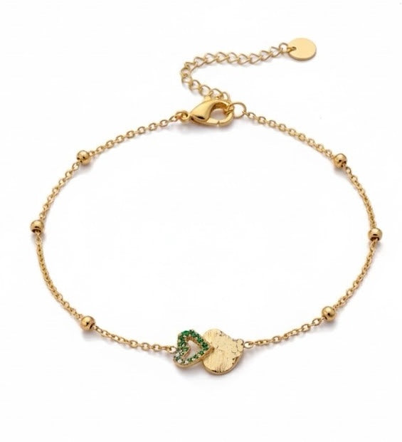 Textured Gold Heart Bracelet