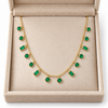 Emerald Rectangle Tassel Necklace