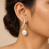 Studded Spiral Pearl Earrings