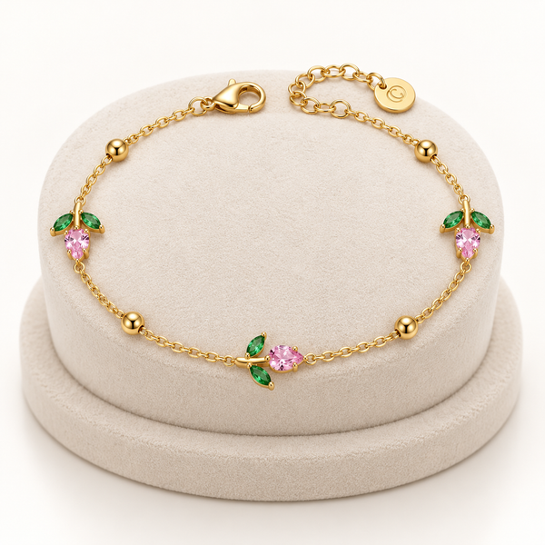 Pink Crystal Mini Tulip Bracelet