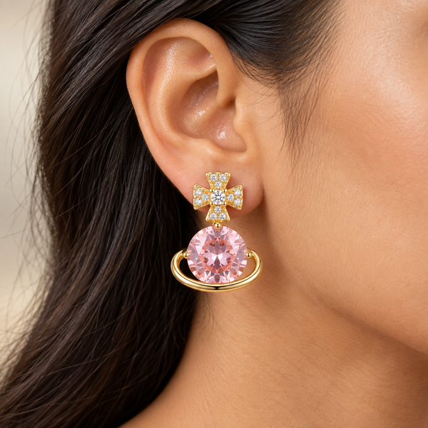 Pastel Pink Orbit Earring