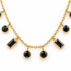 Black Rectangle Chime Necklace