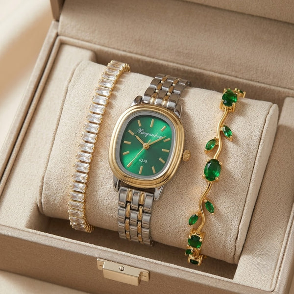 Emerald Apex Time Watch Stack
