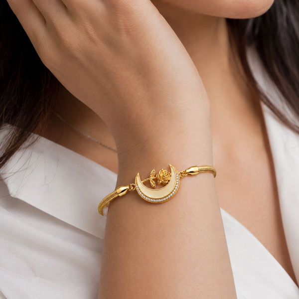 Gold Rose Snake chain Bracelet