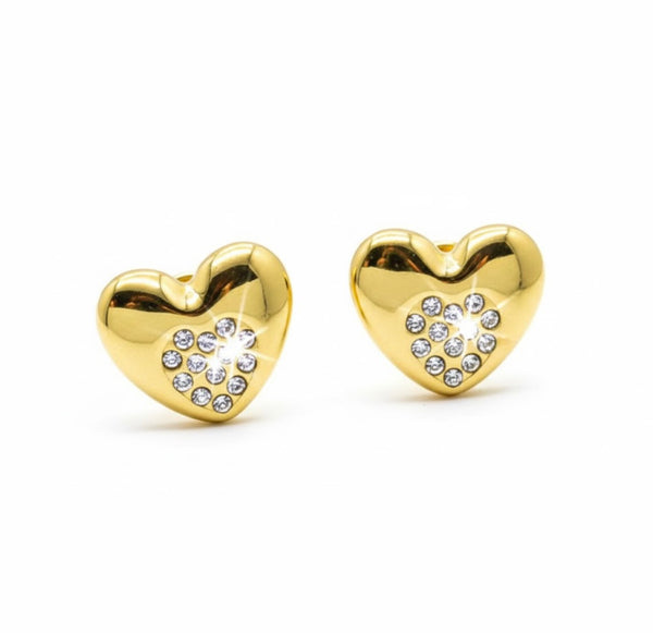 Heart Zircon Stud Earrings