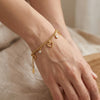 Halo Heart Crystal Charm Bracelet