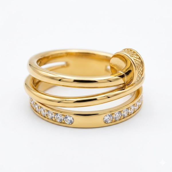 Nail Spiral Studded Ring