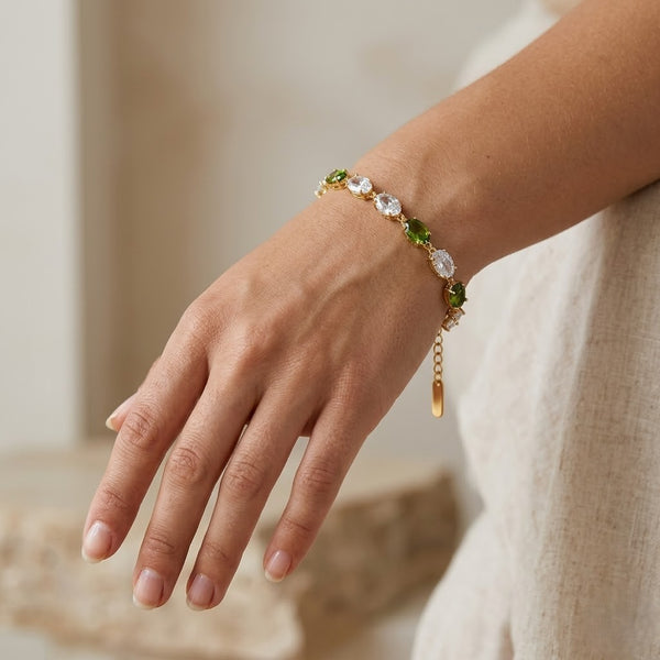 Emerald Crystal Drop Bracelet