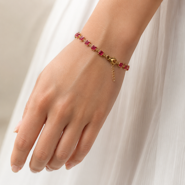 Rose Crystal Cube Bracelet
