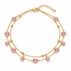 Dual Layer Pink Tassel Bracelet