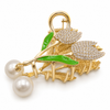 Studded Tulip Pearl Hair Clip – Pearl hair barrette for women by Fix My Hairs
