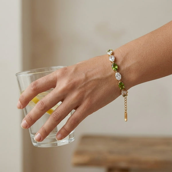 Emerald Crystal Drop Bracelet