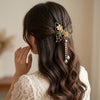 Close-up of the Flower On Hair Claw Clip showing floral motif