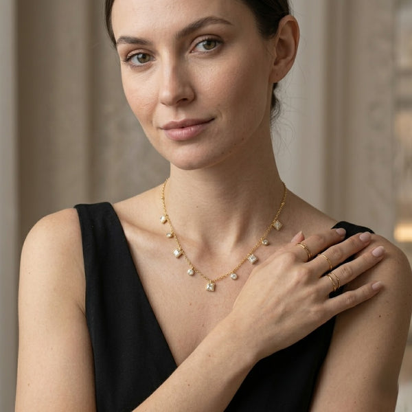 Cube Crystal Chime Necklace
