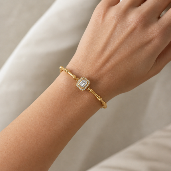 Vintage Crystal Bamboo Bracelet