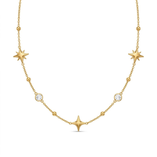 Crystal Star Necklace with Earrings