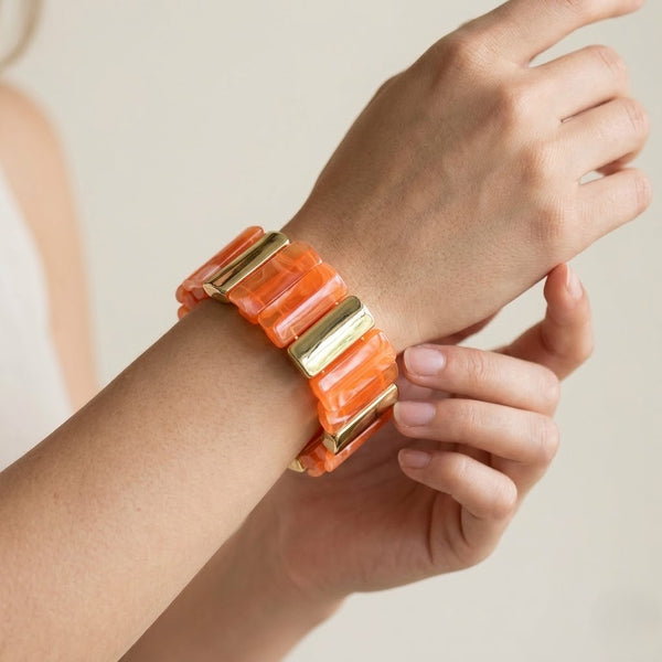 Viral Stackable Bar Bracelet - Orange