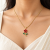 Mini Ruby Flower Necklace
