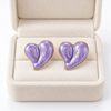 Glazed Lavi Heart Earrings