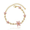 Pink Crystal Flower Studded Bracelet