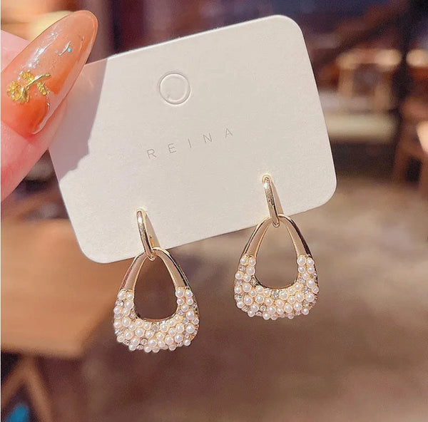 Bling Pearl Crystal Earrings