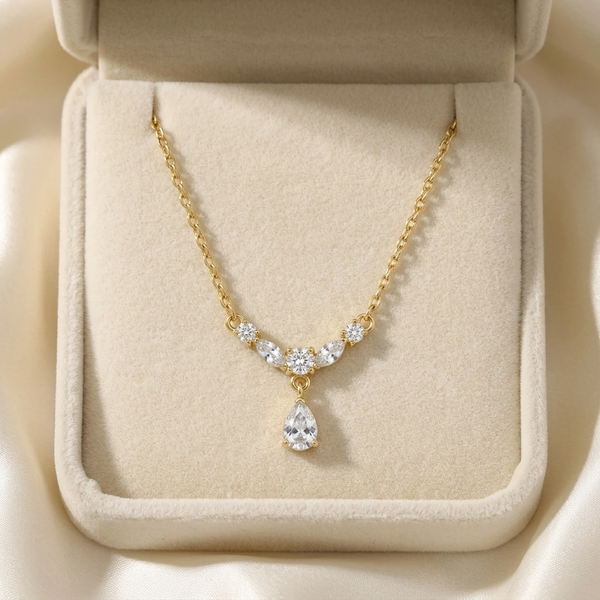 Crystal Cluster Drop Necklace