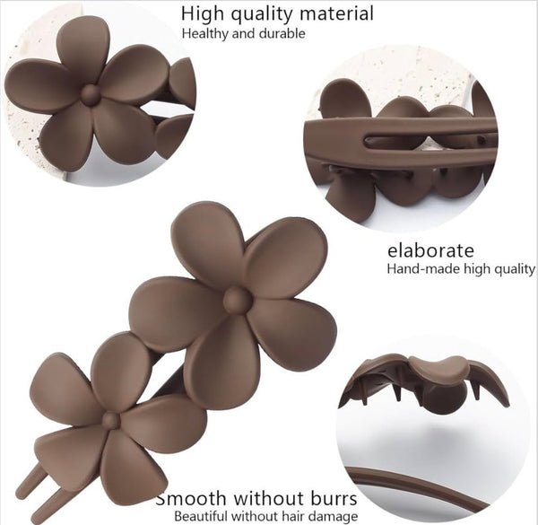 Matte Double Flower Hair Clips hair claw clip – product image 7