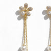 Flower Pearl Drop Earring
