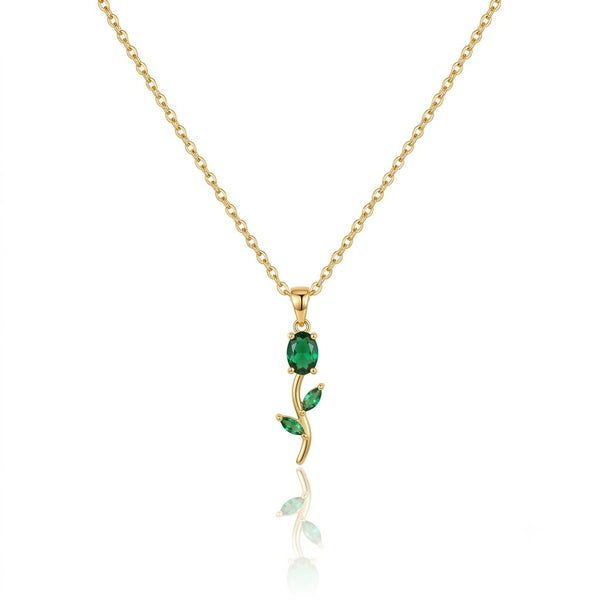All Emerald Tulip Necklace