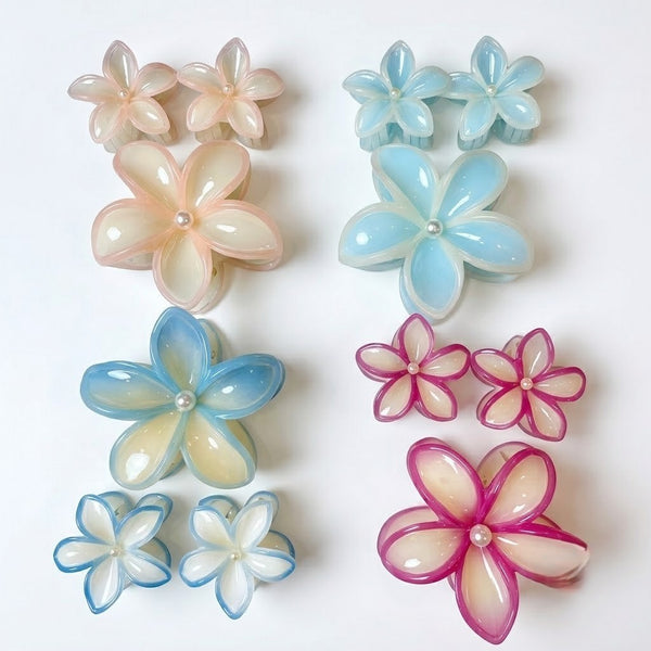 Close-up of the Belle Flower Claw Clip- Set of 3 showing floral motif